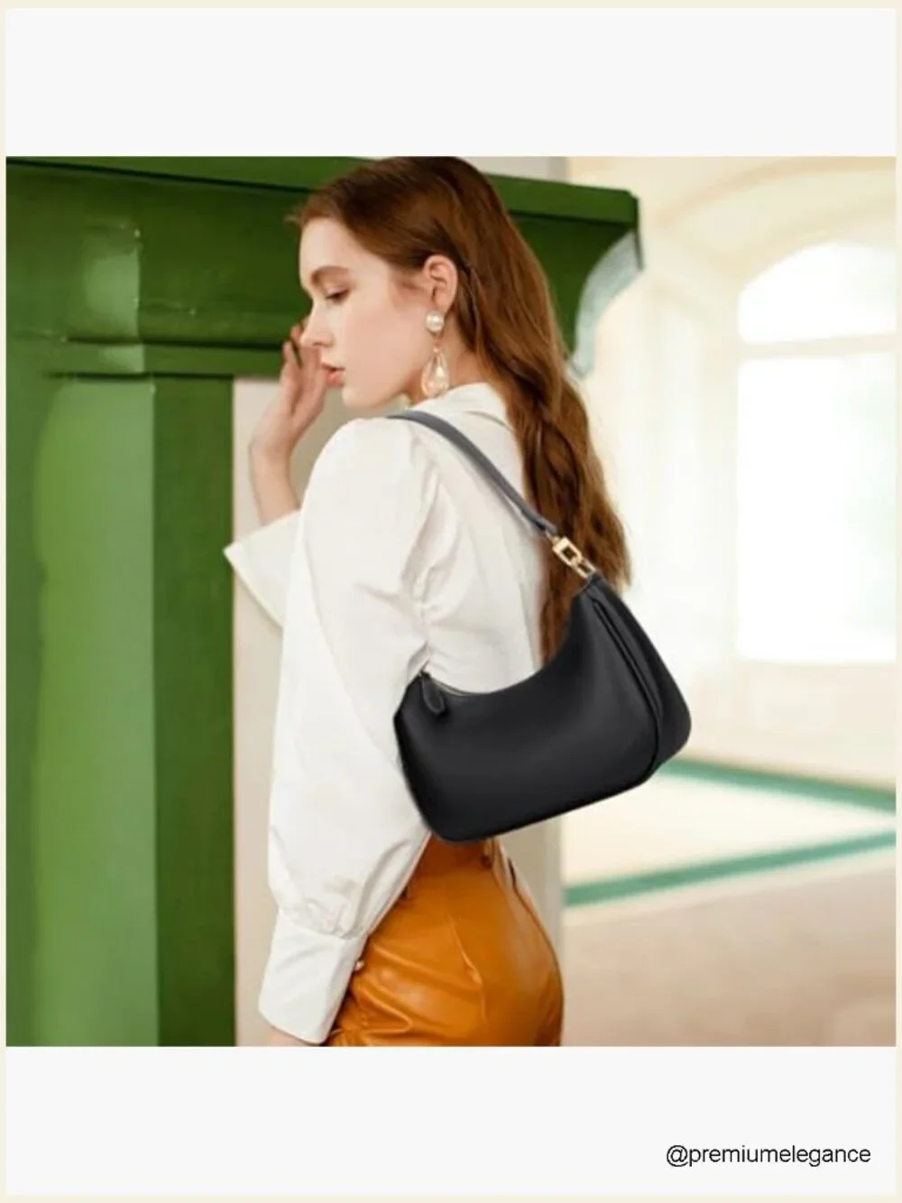 Cute Hobo Shoulder Bag with Chain Strap, Faux Leather Handbag for Women